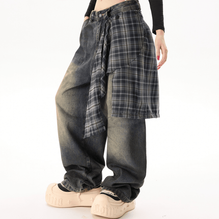 Unisex Loose Fit Straight-Leg Washed Jeans