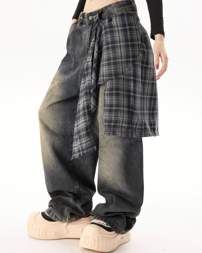 Unisex Loose Fit Straight-Leg Washed Jeans