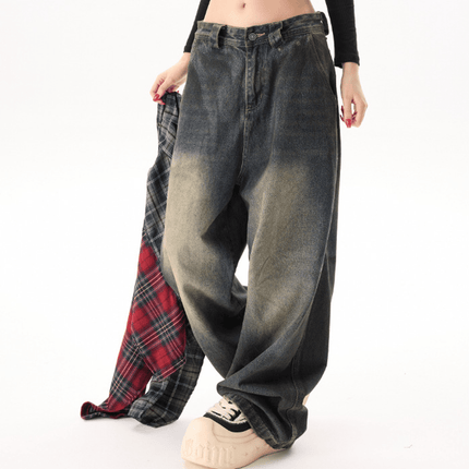 Unisex Loose Fit Straight-Leg Washed Jeans