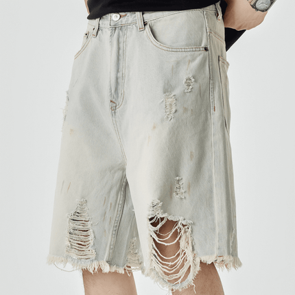 Distressed Denim Shorts