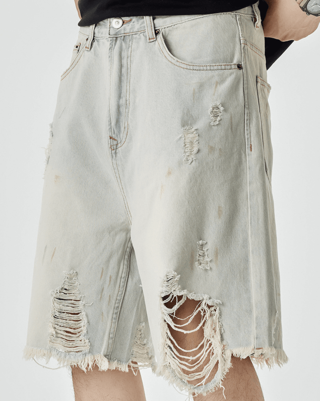 Distressed Denim Shorts