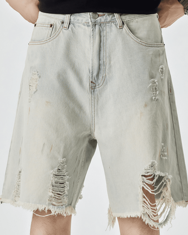 Distressed Denim Shorts