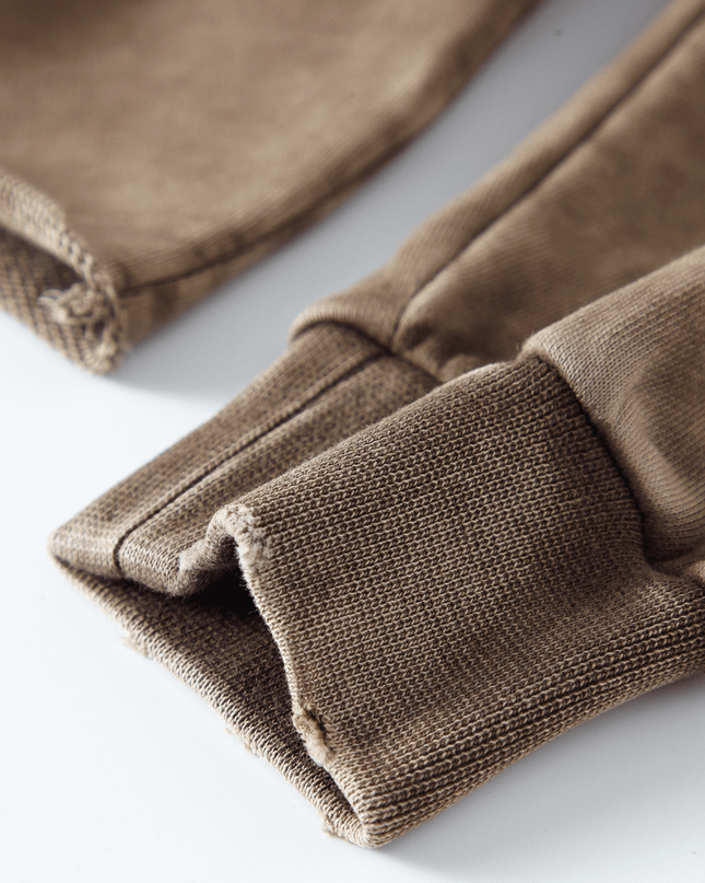 Genesis Washed Raw-Edge Cropped Crew Neck Sweatshirt