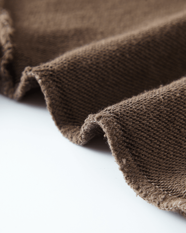 Genesis Washed Raw-Edge Cropped Crew Neck Sweatshirt