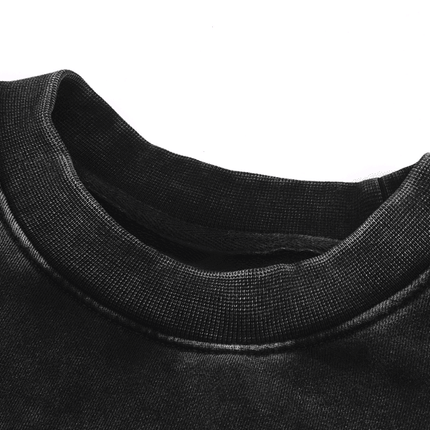 Seraph World Distressed Cropped Oversized Sweatshirt