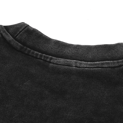 Seraph World Distressed Cropped Oversized Sweatshirt