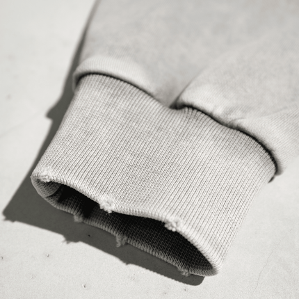 Genesis Washed Raw-Edge Cropped Crew Neck Sweatshirt