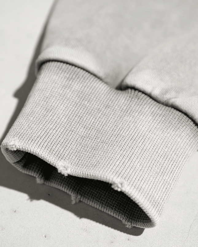 Genesis Washed Raw-Edge Cropped Crew Neck Sweatshirt