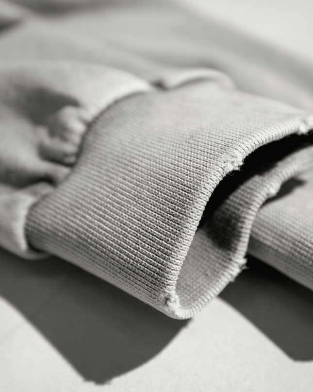 Genesis Washed Raw-Edge Cropped Crew Neck Sweatshirt