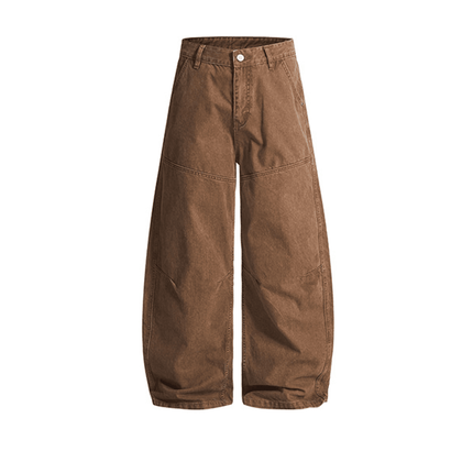 Washed Curved Blade Denim Jeans