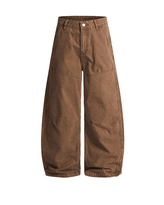 Washed Curved Blade Denim Jeans