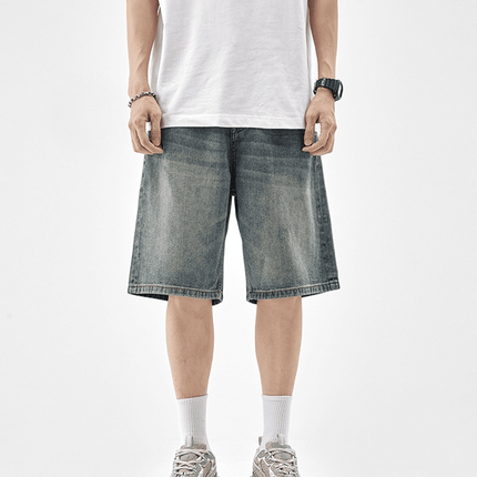 Vintage Straight-leg Loose Denim Shorts