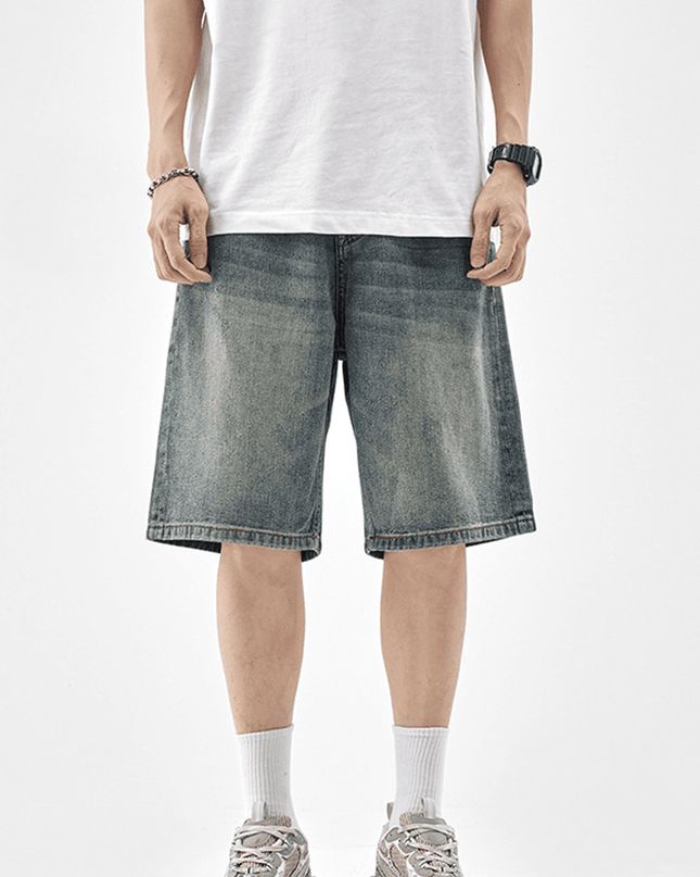 Vintage Straight-leg Loose Denim Shorts