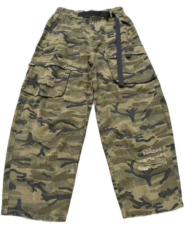 Camouflage Loose Wide-leg Jeans