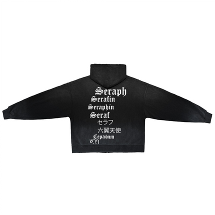 Seraph World Distressed Zip-Up Hoodie