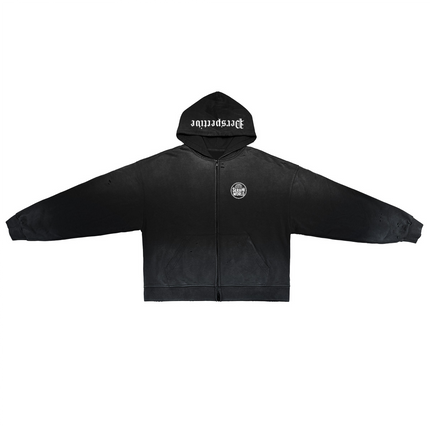 Seraph World Distressed Zip-Up Hoodie