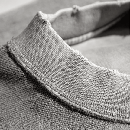 Genesis Washed Raw-Edge Cropped Crew Neck Sweatshirt