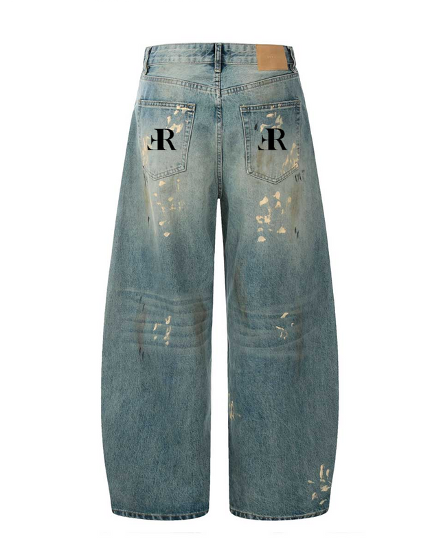 Hand-Painted Loose Streetwear Jeans