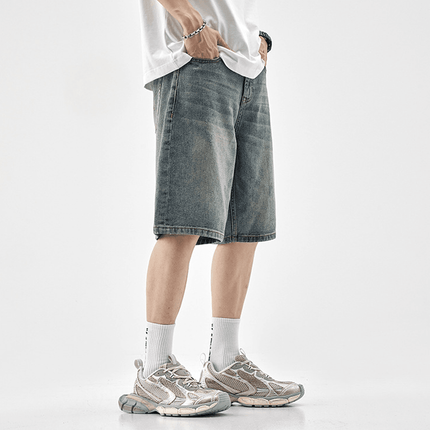 Vintage Straight-leg Loose Denim Shorts