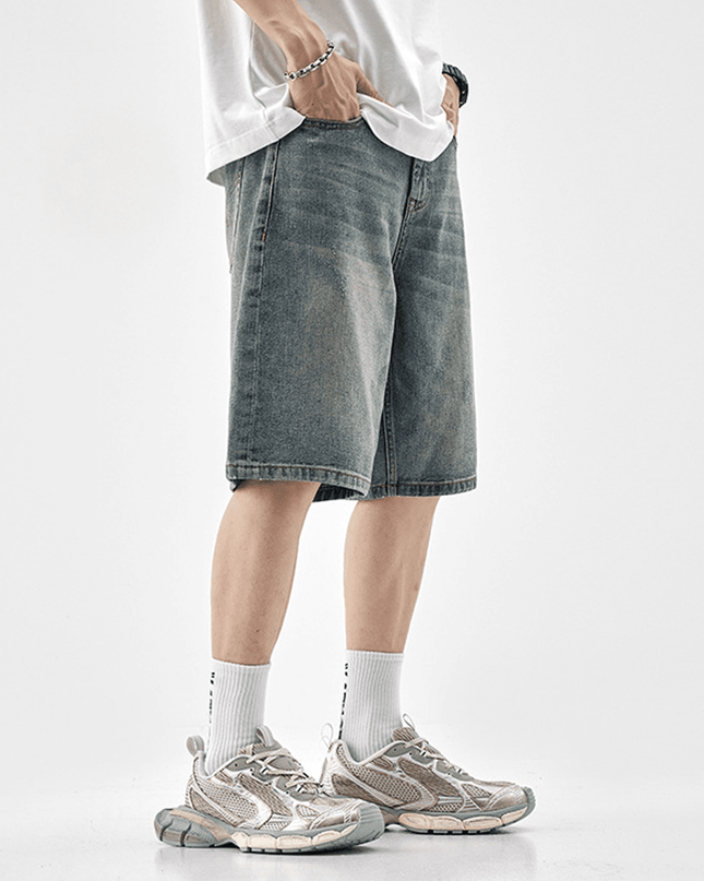 Vintage Straight-leg Loose Denim Shorts
