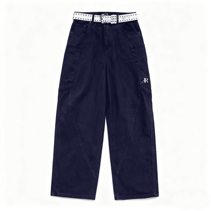 Loose Fit Straight-Leg Washed Basic Jeans