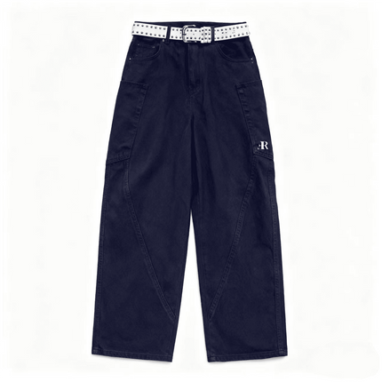 Loose Fit Straight-Leg Washed Basic Jeans