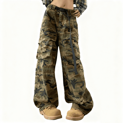 Camouflage Loose Wide-leg Jeans
