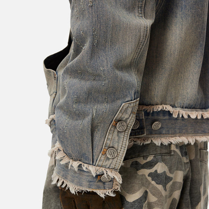 RF Distressed Denim Hoodie