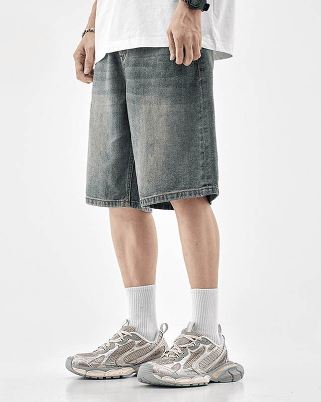 Vintage Straight-leg Loose Denim Shorts