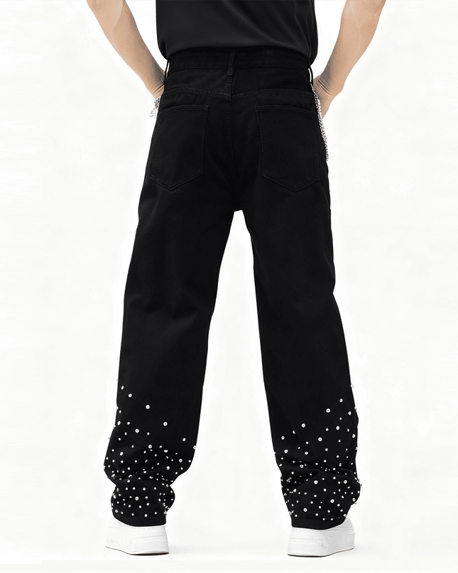 Rockstar Embellished Relaxed Straight-Leg Jeans