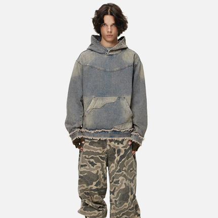 SER APH Distressed Denim Hoodie (RF Version)