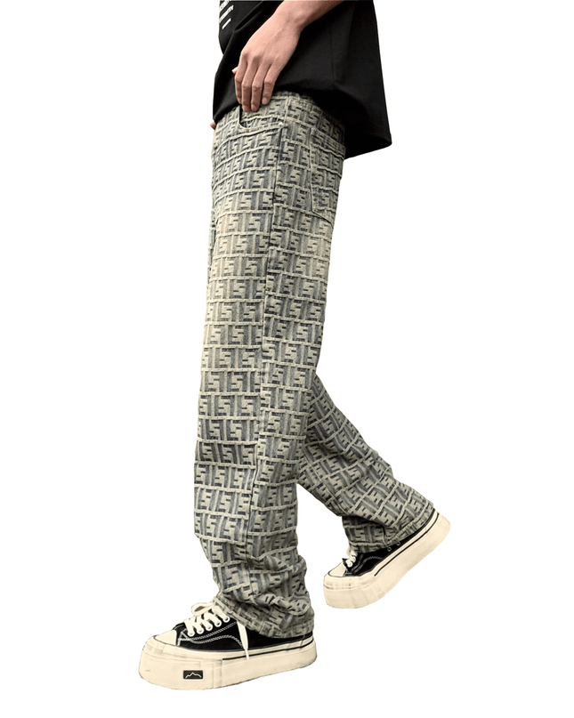 Seraph Jacquard All-over Letter Jeans