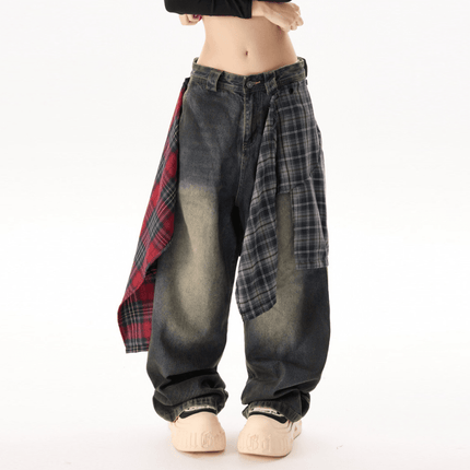 Unisex Loose Fit Straight-Leg Washed Jeans