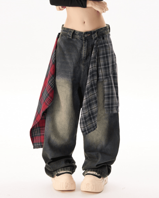 Unisex Loose Fit Straight-Leg Washed Jeans