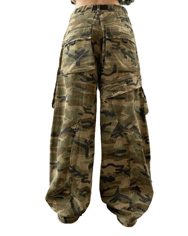 Camouflage Loose Wide-leg Jeans