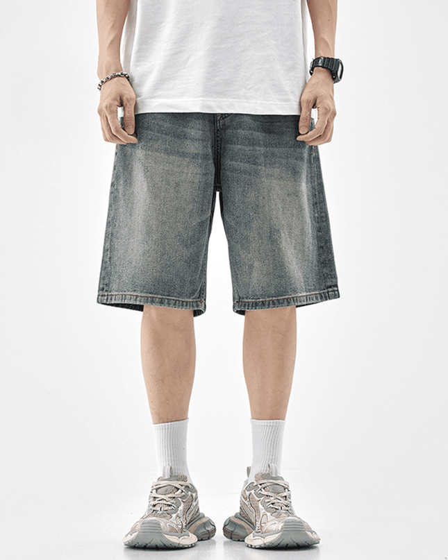 Vintage Straight-leg Loose Denim Shorts