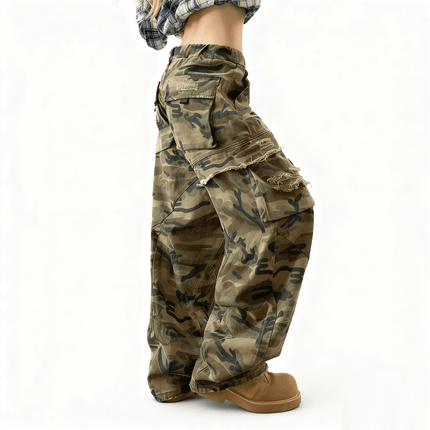 Camouflage Loose Wide-leg Jeans