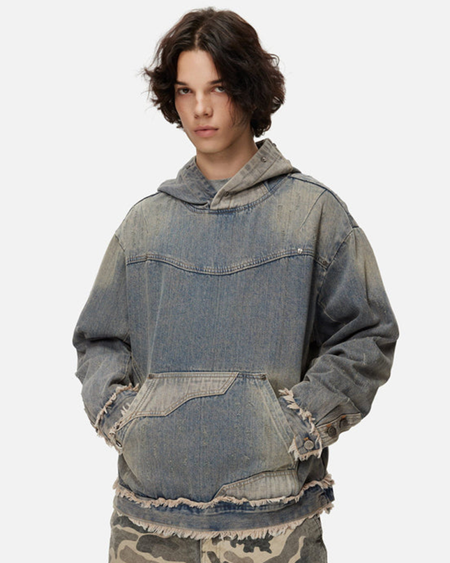 SER APH Distressed Denim Hoodie (RF Version)
