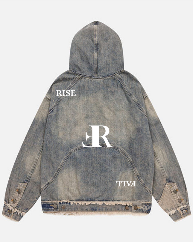 RF Distressed Denim Hoodie