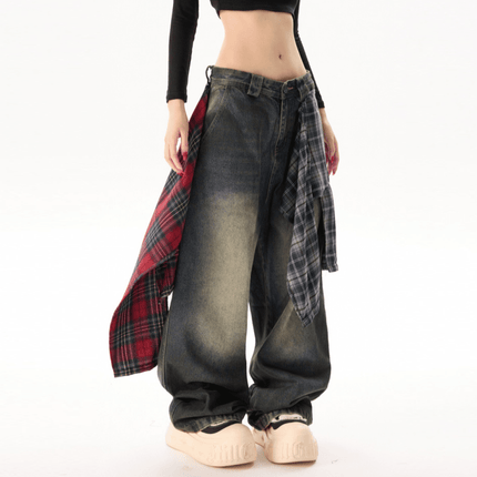 Unisex Loose Fit Straight-Leg Washed Jeans