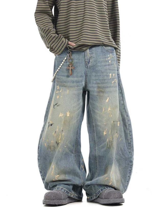 Hand-Painted Loose Streetwear Jeans
