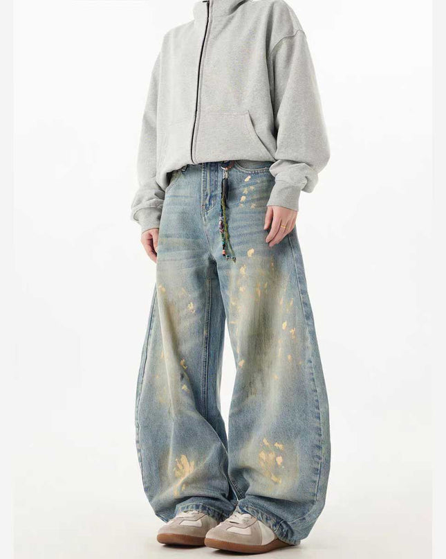 Hand-Painted Loose Streetwear Jeans
