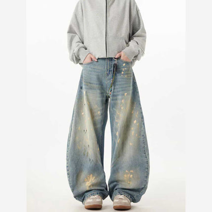 Hand-Painted Loose Streetwear Jeans
